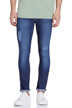 The Indian Garage Co Men Slim Fit Solid Mid-Rise Stretchable Jeans