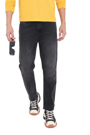 The Indian Garage Co Men Slim Straight Fit Solid Mid-Rise Stretchable Jeans