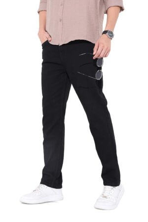 The Indian Garage Co Men Slim Straight Fit Solid Mid-Rise Stretchable Jeans