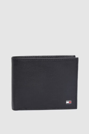 Tommy Hilfiger Men Black Solid Genuine Leather Two Fold Wallet