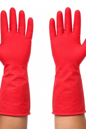 AM Safe-X Rubber Cleaning Gloves for Kitchen & Household 1 Pair|Heavy Duty Reusable Rubber Gloves|Waterproof, Non-Slip Grip, Chemical Resistant Gloves for Dishwashing, Bathroom...