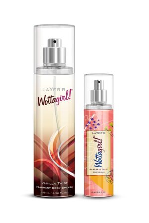 Layer’r Wottagirl Vanilla Twist & Mandarin Twist Body Mist Combo for Women, 135ml + 60ml | Long-Lasting Sweet Vanilla & Fruity Floral Fragrance | Everyday Freshness | IFRA...