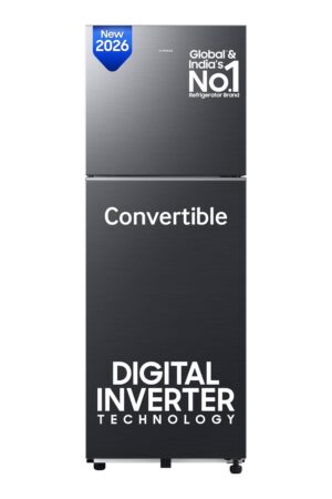 Samsung 236 L, 3 Star, Convertible, Digital Inverter Frost Free Double Door Refrigerator (RT40H28U3FHL, Black DOI, 2026 Model)